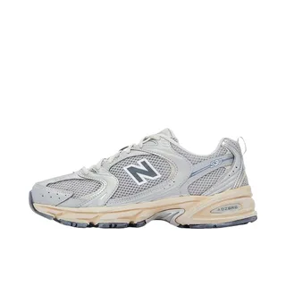 New Balance MR530 跑鞋 圆头经典拼接复古缓震防滑耐磨网面透气支撑 银色